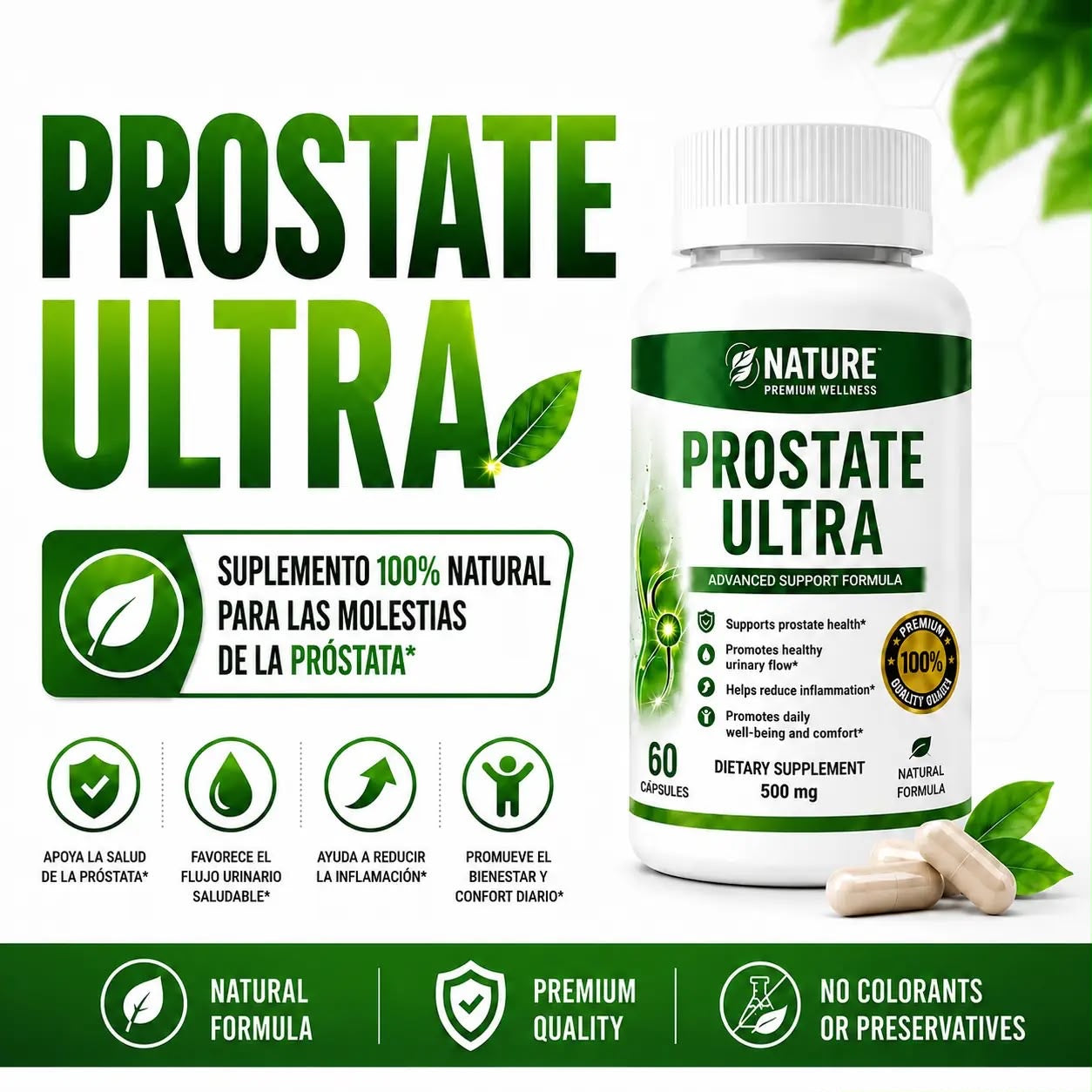 Prostate Ultra™ - Suplemento Natural Para Aliviar las Molestias de la Próstata