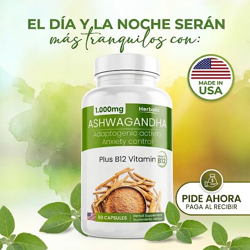 Ashwagandha + B12 – Regula el Cortisol, Alivia el Estrés y la Ansiedad