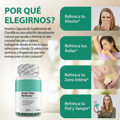 Pastillas De Clorofila - Para El Mal Olor Corporal, La Desintoxicación Y La Piel