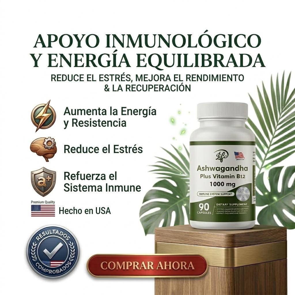 Ashwagandha + B12 – Regula el Cortisol, Alivia el Estrés y la Ansiedad
