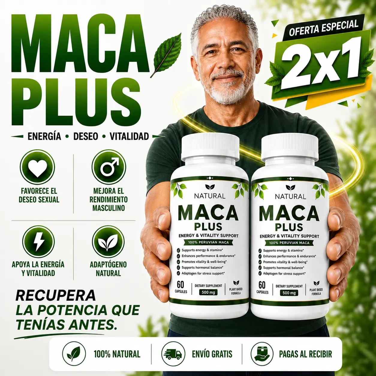 (Oferta 2X1) MACA PLUS™ - Potenciador Natural de Energía, Deseo y Rendimiento