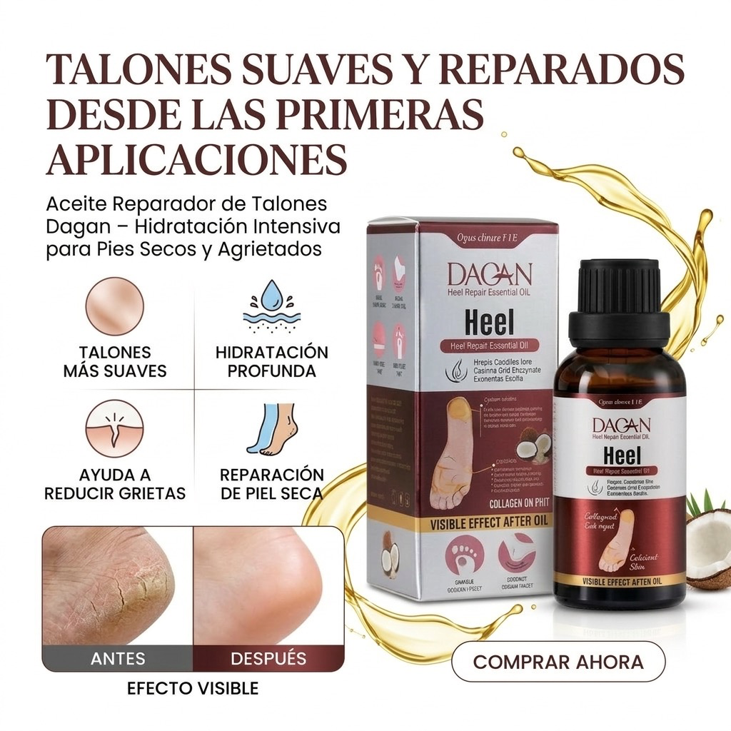 Aceite para Talones – Reparador y Suavizante de Talones Agrietados y Callosidades